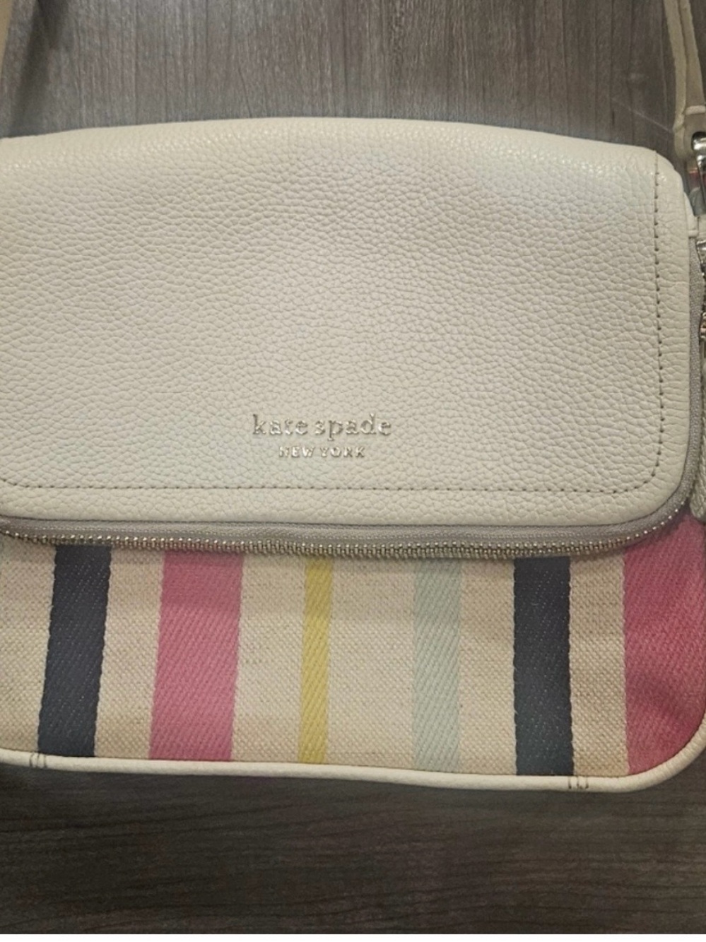 Kate Spade Run Around Stripe Large Flap Crossbody